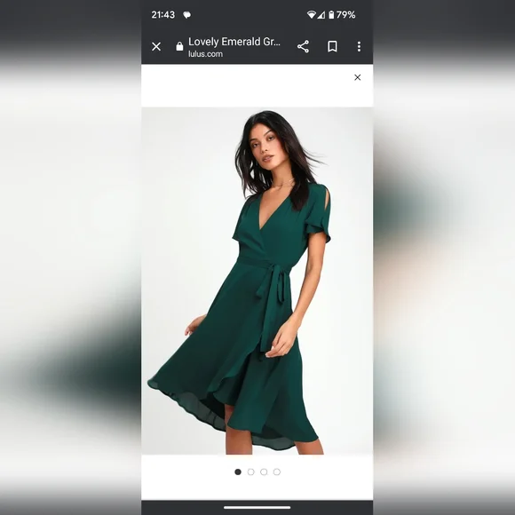 Lulus | Dresses | Lulus Emerald Green Wrap Dress Small | Poshmark